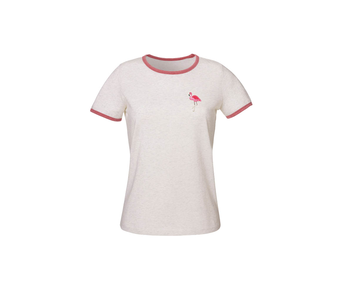 T-shirt femme avec broderie Bi-color T-shirt