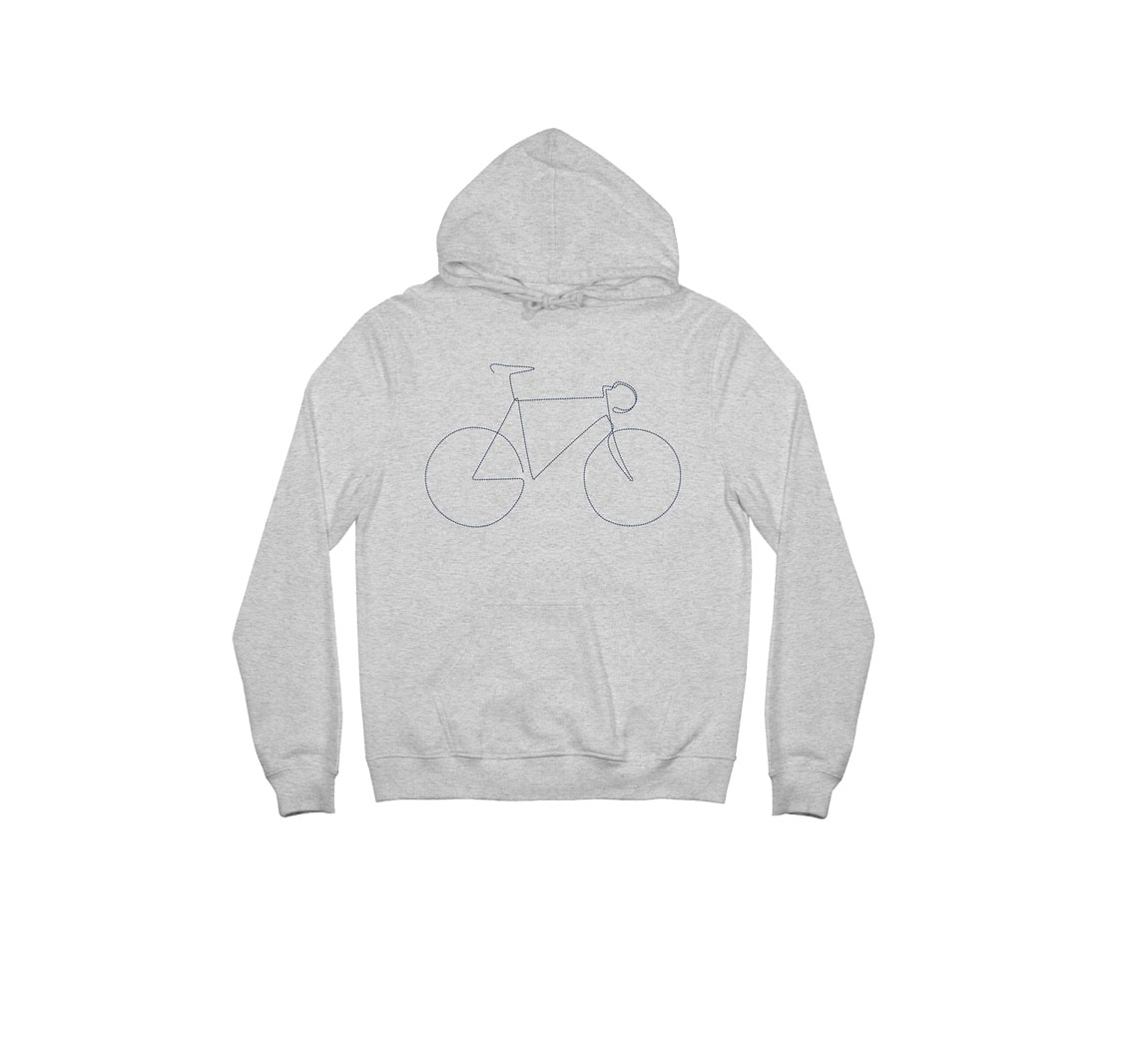Sweat à capuche velo gris Hoodie Falun Bicycle