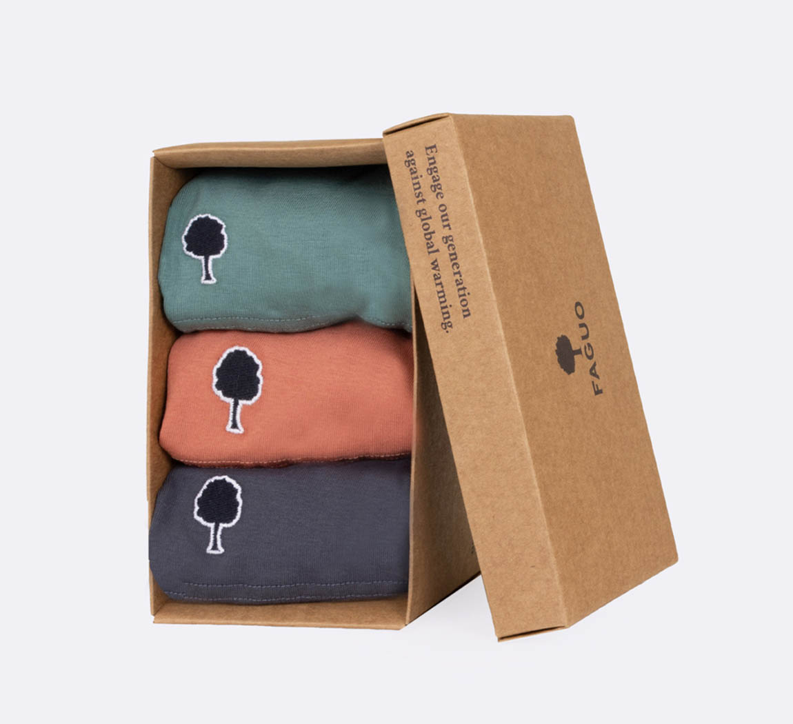 boxer faguo coton broderie coton recycléabr planté  Pack Boxer X3