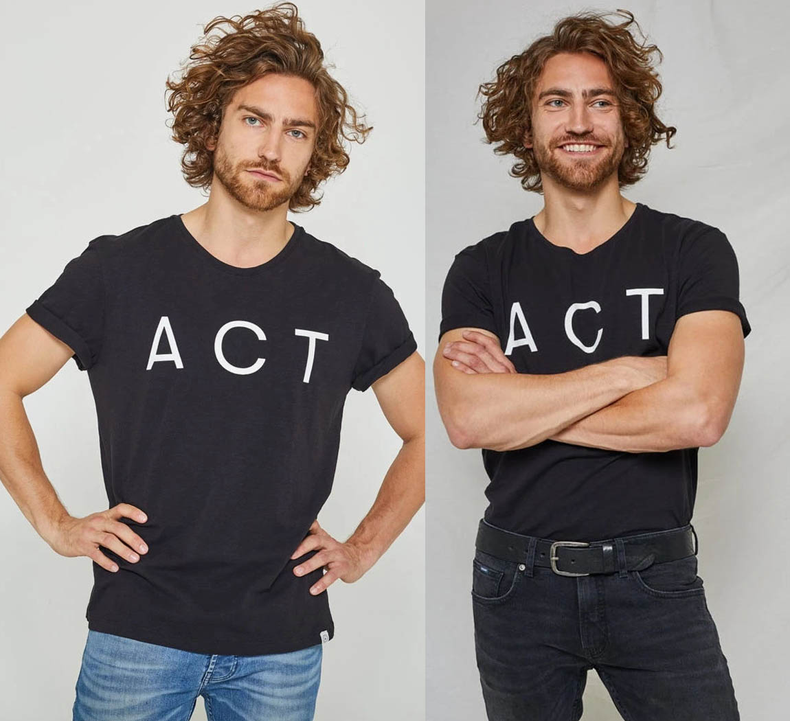 T shirt act Kevin Act Round Neck Tee Black