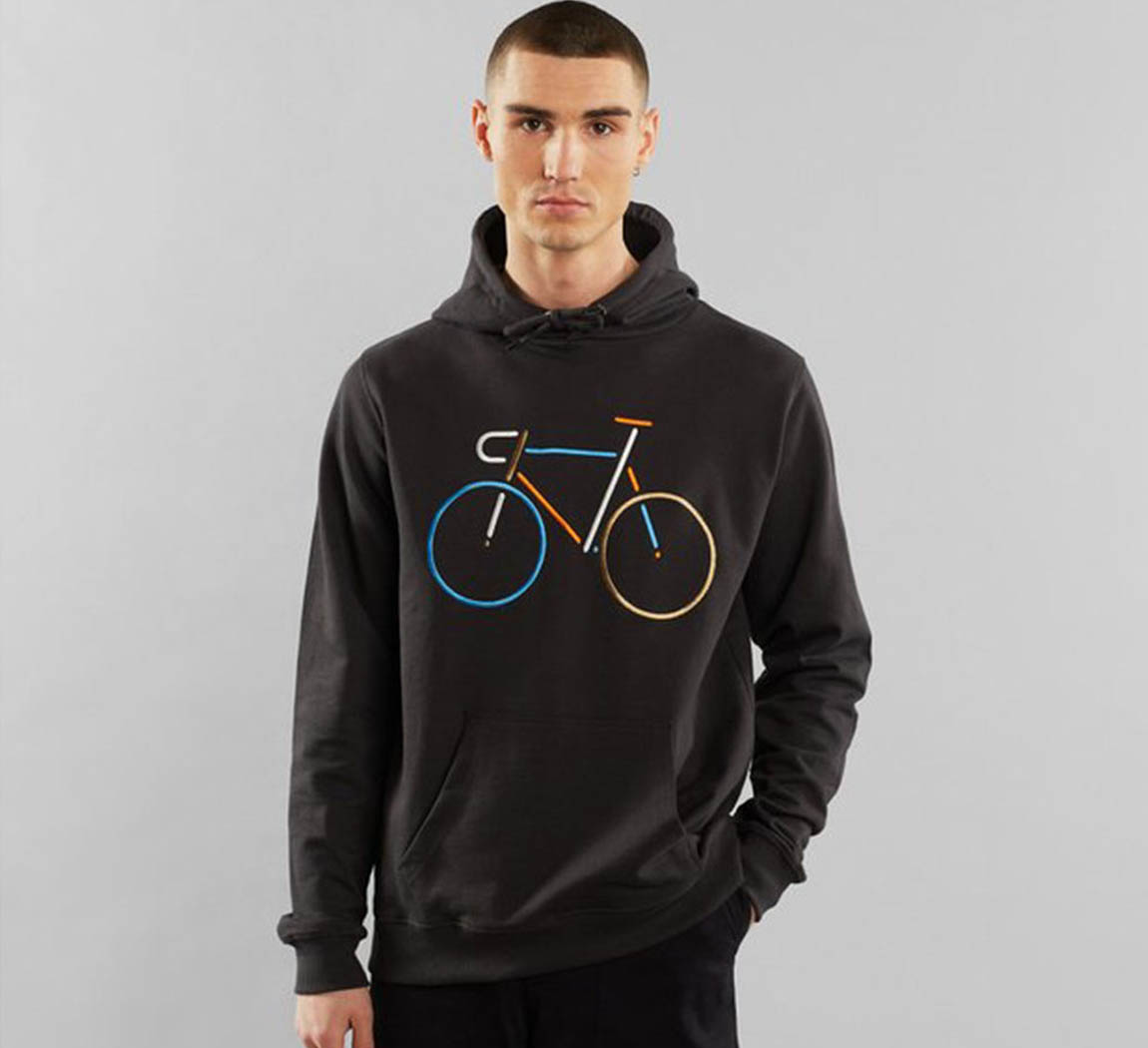 Sweat à capuche velo gris Hoodie Falun Bicycle