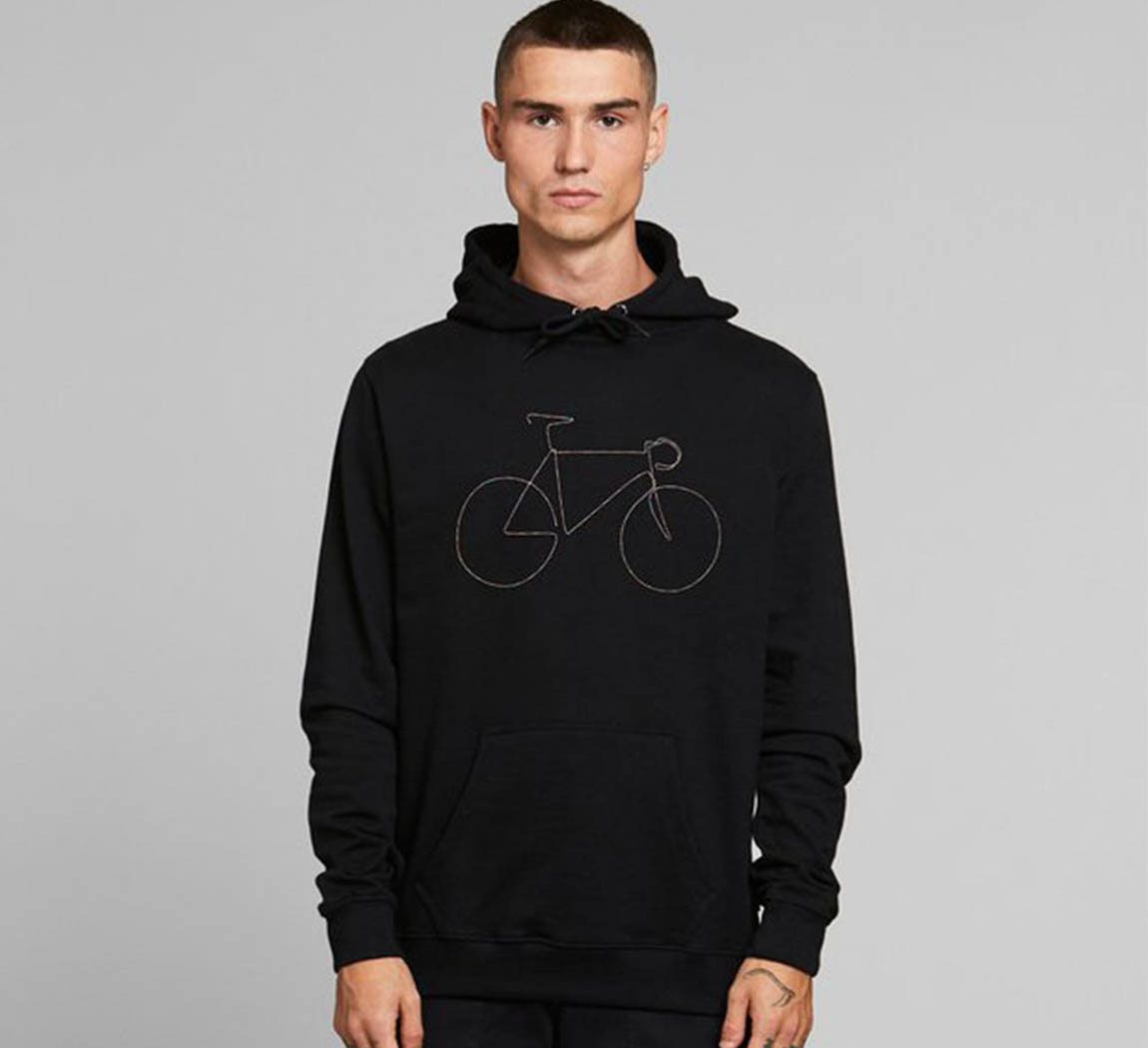 Sweat à capuche velo gris Hoodie Falun Bicycle