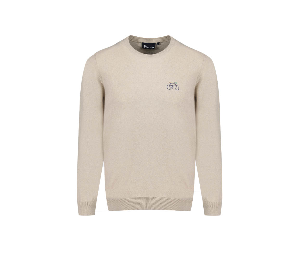 sweater pull coton faguo recyclé bio beige homme Marly Sweater Coton