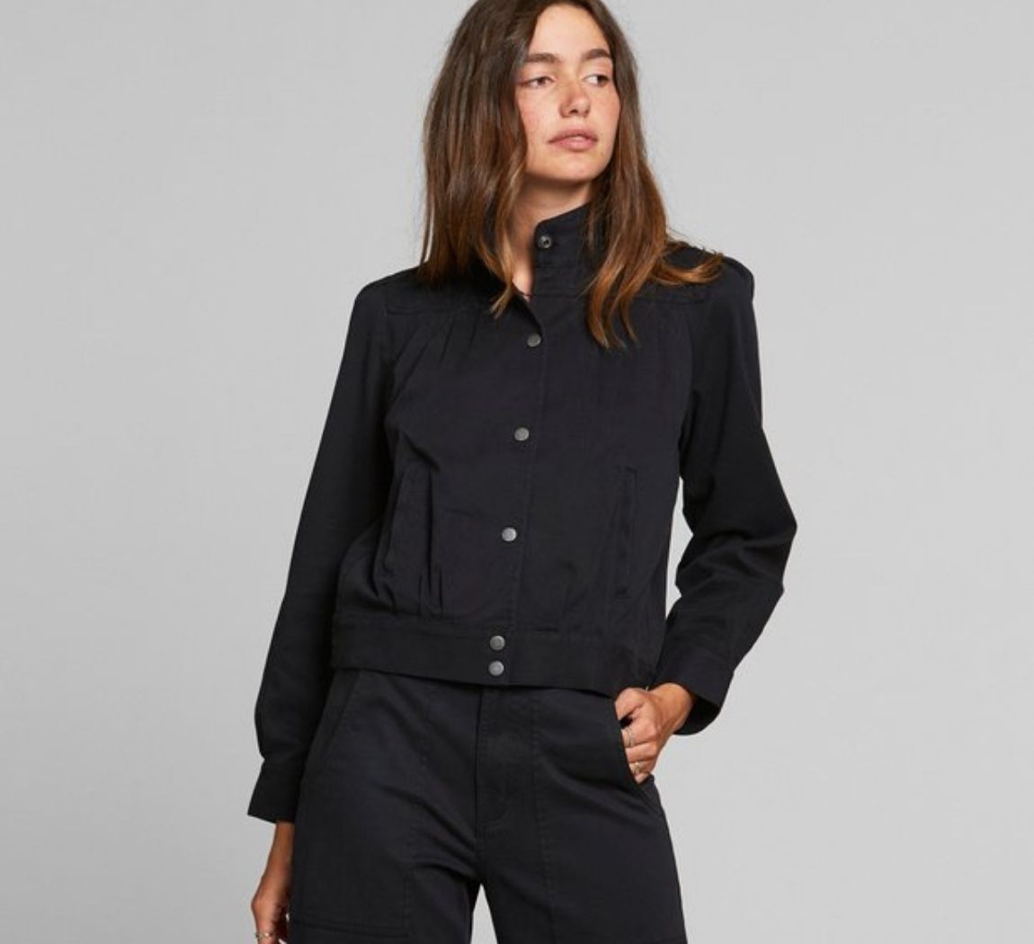 veste noire femme en coton biologique Jacket Ljungby